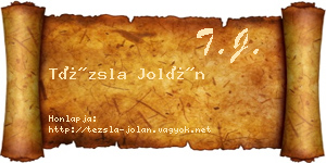Tézsla Jolán névjegykártya